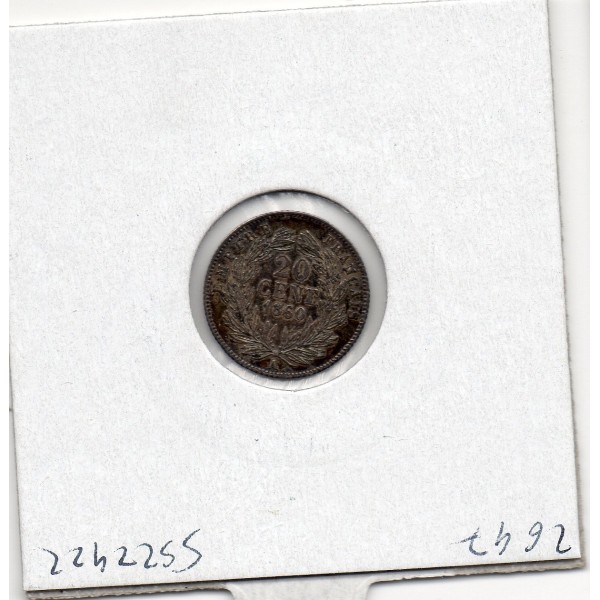 20 centimes Napoléon III tête nue 1860 A Paris Sup, France pièce de monnaie
