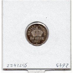 20 centimes Napoléon III tête laurée 1867 BB Strasbourg Sup+, France pièce de monnaie