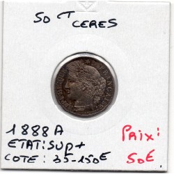 50 centimes Cérès 1888 A Paris Sup+, France pièce de monnaie