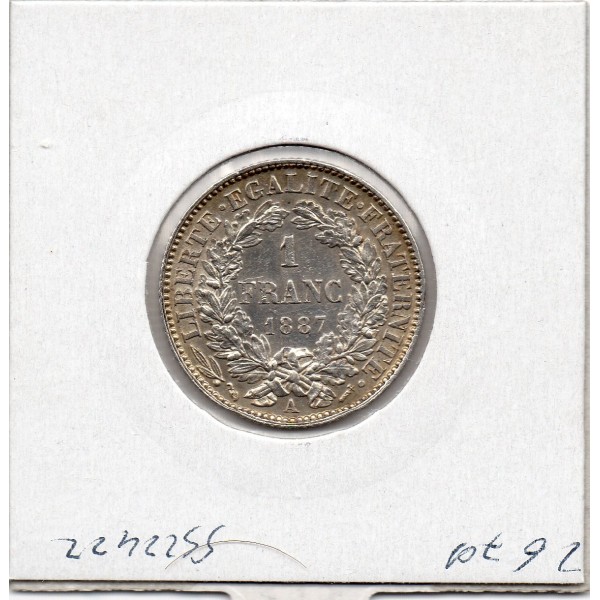 1 Franc Cérès 1887 Sup, France pièce de monnaie