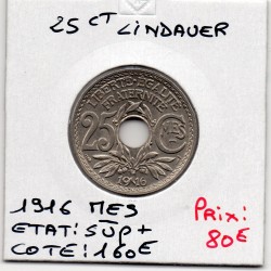 25 centimes Lindauer 1916 Sup+, France pièce de monnaie