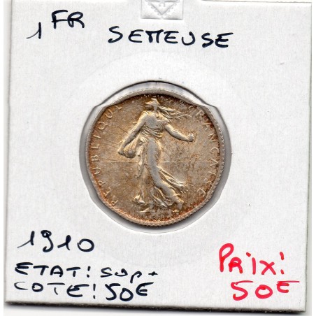 1 franc Semeuse Argent 1910 Sup+, France pièce de monnaie