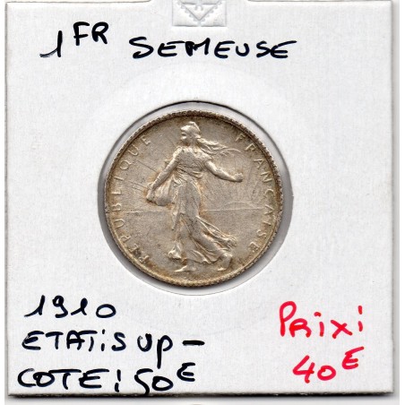 1 franc Semeuse Argent 1910 Sup-, France pièce de monnaie