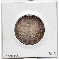 2 Francs Semeuse Argent 1898 Spl, France pièce de monnaie