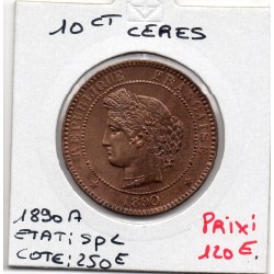 10 centimes Cérès 1890 A Paris Spl, France pièce de monnaie