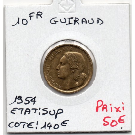 10 francs Coq Guiraud 1954 Sup, France pièce de monnaie