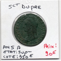 5 centimes Dupré An 5 A paris Sup-, France pièce de monnaie