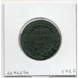 5 centimes Dupré An 5 A paris Sup-, France pièce de monnaie