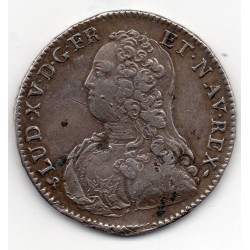 1/2 Ecu aux branches d'olivier 1731 B Rouen Louis XV pièce de monnaie royale