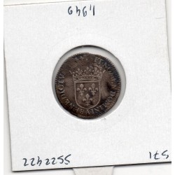 1/12 Ecu à la mèche courte 1644 A point Paris TB Louis XIV pièce de monnaie royale