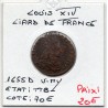 Liard de France 1655 D Vimy TTB- Louis XIV pièce de monnaie royale