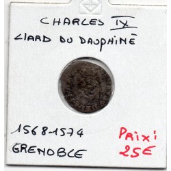 Liard du dauphinée 1568-1574 Z Grenoble Charles IX  pièce de monnaie royale