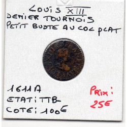 Denier Tounois 1611 A Paris Louis XIII pièce de monnaie royale