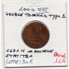Double Tounois 1631 h La rochelle TB+ Louis XIII pièce de monnaie royale