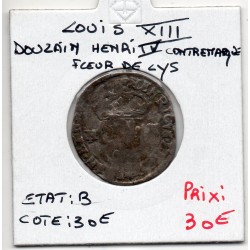 Douzain Henri IV Contremarqué Lys sous Louis XIII B pièce de monnaie royale