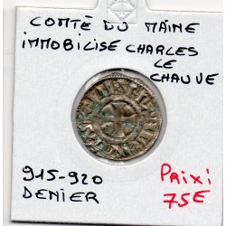 Comté du maine Denier Charles II le Chauve immobilisé (915-920) pièce de monnaie Féodale