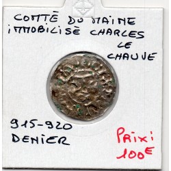 Comté du maine Denier Charles II le Chauve immobilisé (915-920) pièce de monnaie Féodale