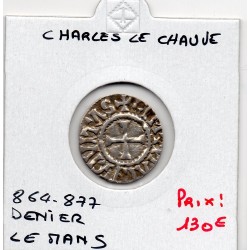 Denier du Mans Charles II le Chauve  (864-877) pièce de monnaie Carolingienne
