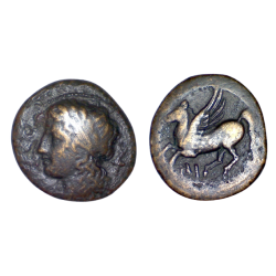 Sicile, Syracuse Timoleon Ae18 Hemilitron Cuivre (-344 à -336) Apollon Pégase