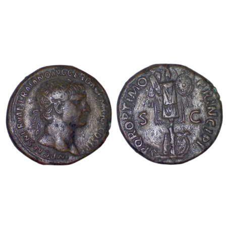 Dupondius de Trajan (107) RIC 428 sear 3224 atelier Rome
