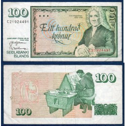 Islande Pick N°54a, TTB Billet de banque de 100 kronur 1986
