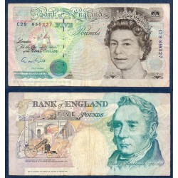 Grande Bretagne Pick N°382a, TB Billet de banque de 5 livres 1990