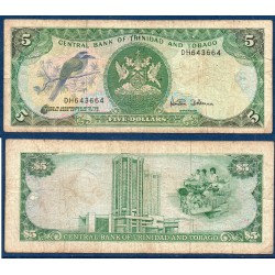 Trinité et Tobago Pick N°37d, TB Billet de banque de 5 Dollars 1985