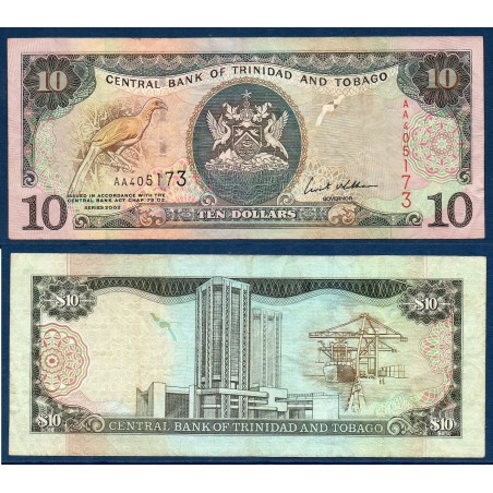 Trinité et Tobago Pick N°43, TTB Billet de banque de 10 Dollars 2002