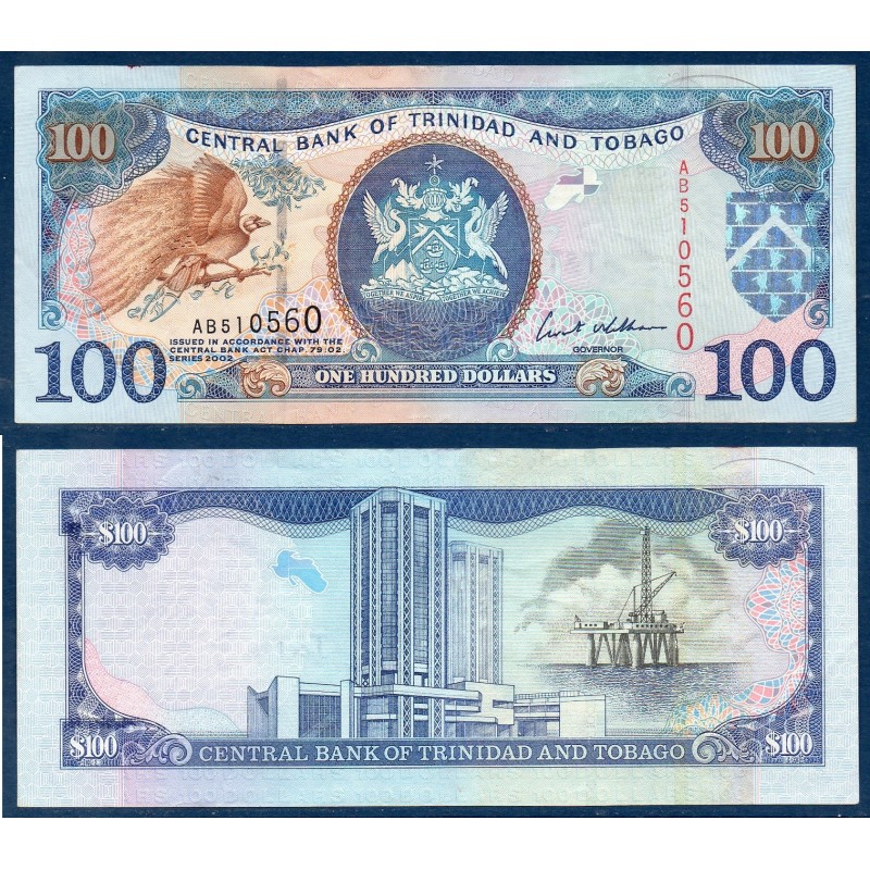 Trinité et Tobago Pick N°45, Billet de banque de 100 Dollars 2002