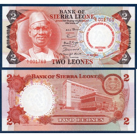 Sierra Leone Pick N°11, Billet de banque de 2 leones 1980