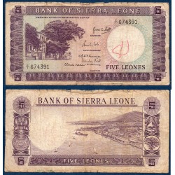 Sierra Leone Pick N°3a, Billet de banque de 5 leones 1964