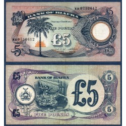 Biafra Pick N°6a TTB, Billet de banque de 5 Pounds 1969