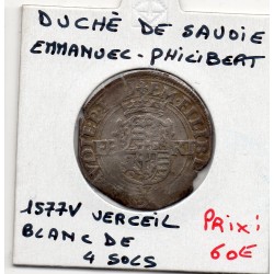 Duché de Savoie, Emmanuel Philibert (1577) Verceil Blanco de 4 sols