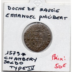 Duché de Savoie, Emmanuel Philibert (1577) Chambery Soldo 4eme type