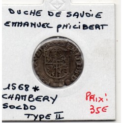 Duché de Savoie, Emmanuel Philibert (1568) Chambery Soldo 2eme type