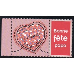 Personnalisé Yvert n°3747Ab papa Coeur de Cacharel bonne fête papa