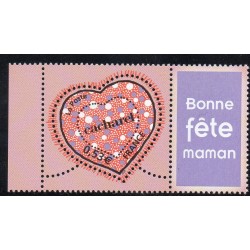 Personnalisé Yvert n°3747Ac maman Coeur de Cacharel bonne fête Maman