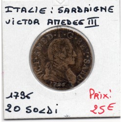 Italie Sardaigne 20 Soldi 1796 TB, KM 94 pièce de monnaie