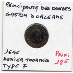 Principauté des Dombes, Gaston d'Orleans (1646) Denier Tournois Type 7