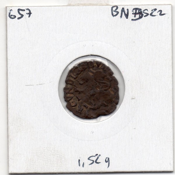 Franche Comté, Comté de Bourgogne, Philippe IV d'Espagne (1637-1674) double denier Dole