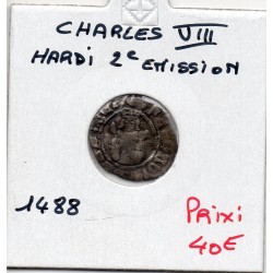 Hardi 2eme emission Charles VIII (1488) Bordeaux pièce de monnaie royale