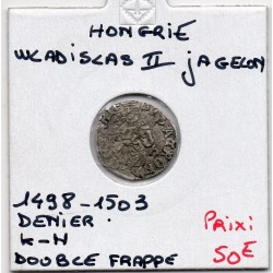 Hongrie Wladislas II denier 1498-1503 TTB double frapé, pièce de monnaie