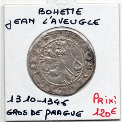Bohême jean 1er l'aveugle Gros de Prague 1310-1346 TTB+, pièce de monnaie