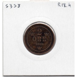 Suède 2 Ore 1885 TTB, KM 746 pièce de monnaie