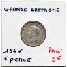 Grande Bretagne 6 pence 1946 Spl, KM 852 pièce de monnaie