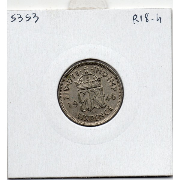 Grande Bretagne 6 pence 1946 Spl, KM 852 pièce de monnaie