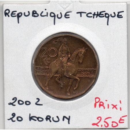 République Tchèque 20 Korun 2002 FDC, KM 5 pièce de monnaie