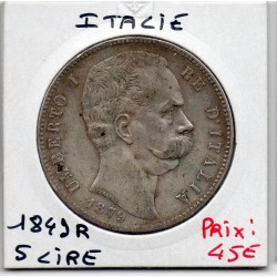Italie 5 Lire 1879 R TTB,  KM 20 pièce de monnaie