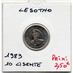 Lesotho 10 Lisente 1983 Neuf, KM 19 pièce de monnaie