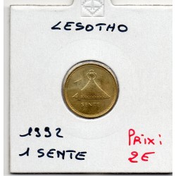 Lesotho 1 Sente 1992 Spl, KM 54 pièce de monnaie